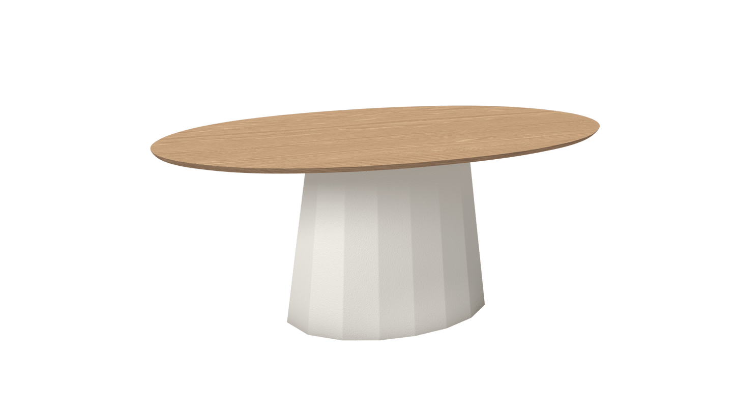 Table basse ovale en métal avec pied conique 109cm Ankara - MATIÈRE GRISE - La Maison MilanaiseANKARATABLEBASSEOVALEMET - 26Craie 023Chêne