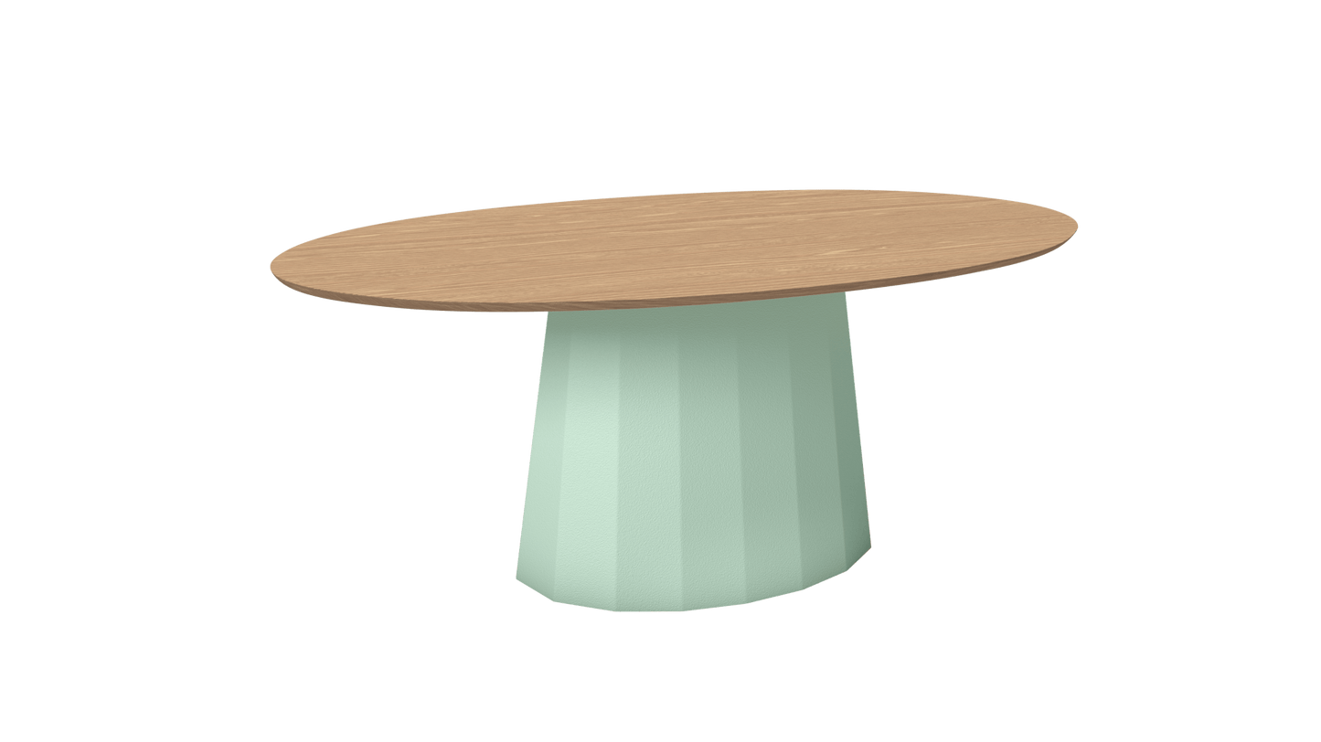 Table basse ovale en métal avec pied conique 109cm Ankara - MATIÈRE GRISE - La Maison MilanaiseANKARATABLEBASSEOVALEMET - 52Vert d'eau 120Chêne