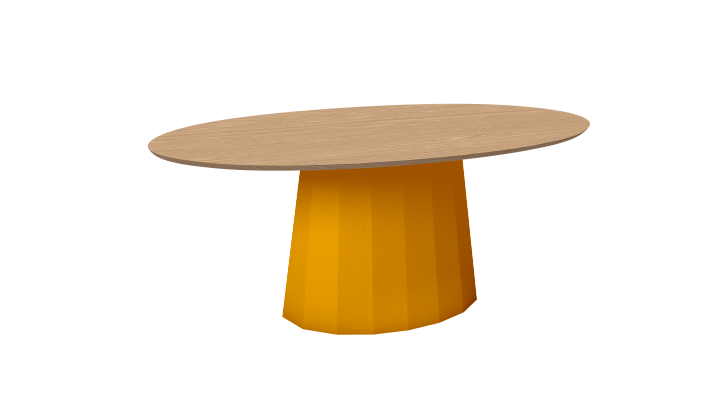 Table basse ovale en métal avec pied conique 109cm Ankara - MATIÈRE GRISE - La Maison MilanaiseANKARATABLEBASSEOVALEMET - 60Safran 131Chêne