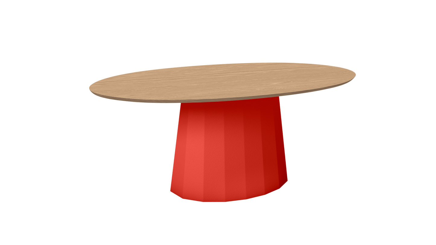 Table basse ovale en métal avec pied conique 109cm Ankara - MATIÈRE GRISE - La Maison MilanaiseANKARATABLEBASSEOVALEMET - 36Pêche 143Chêne