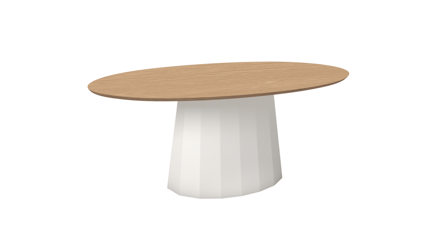 Table basse ovale en métal avec pied conique 109cm Ankara - MATIÈRE GRISE - La Maison MilanaiseANKARATABLEBASSEOVALEMET - 80Blanc 001Chêne