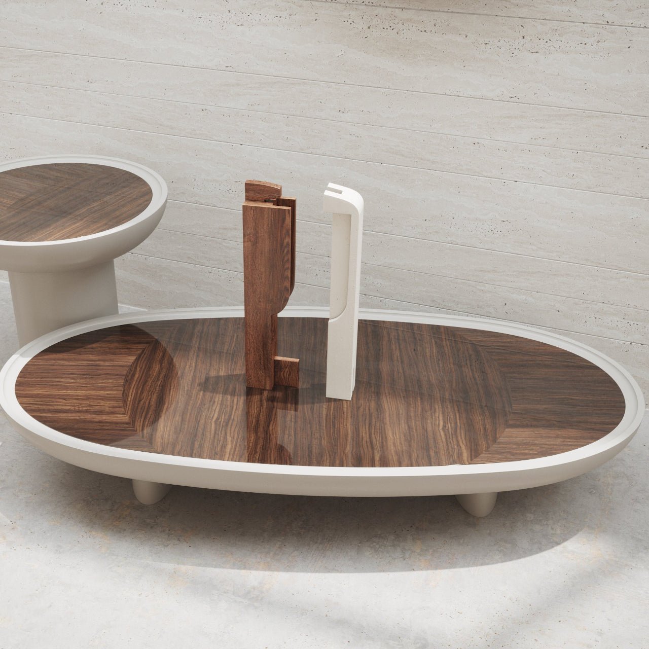 Table basse ovale ERACLE 150 – Design sculptural & finitions précieuses - ULTRA MOBILI - La Maison MilanaiseTER150