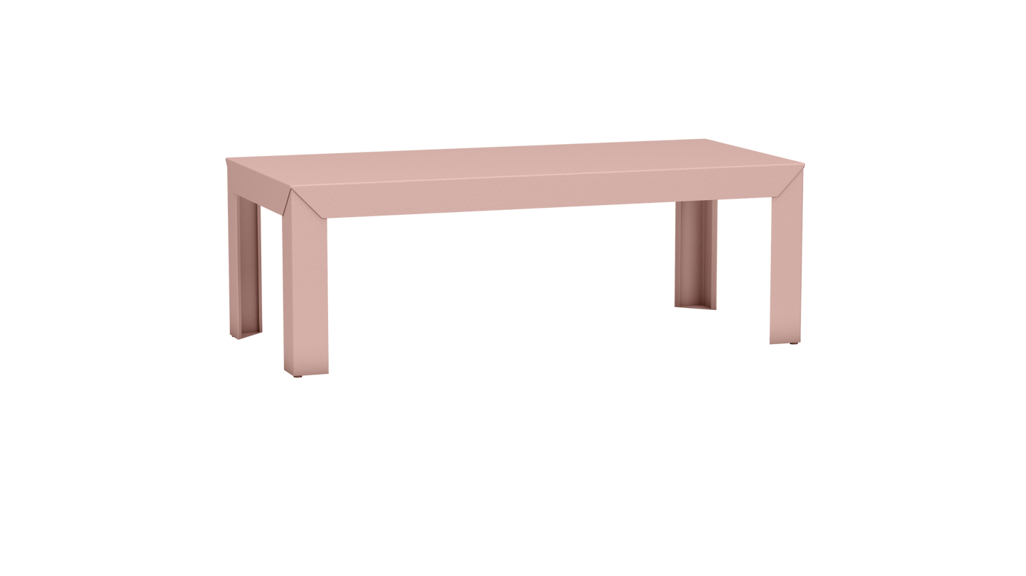Table basse rectangulaire en aluminium 130cm Zef - MATIERE GRISE - La Maison MilanaiseDroitsBaby pink 162
