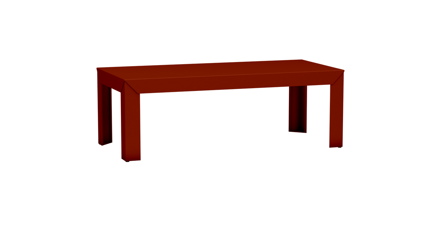 Table basse rectangulaire en aluminium 130cm Zef - MATIERE GRISE - La Maison MilanaiseDroitsTerracotta 142
