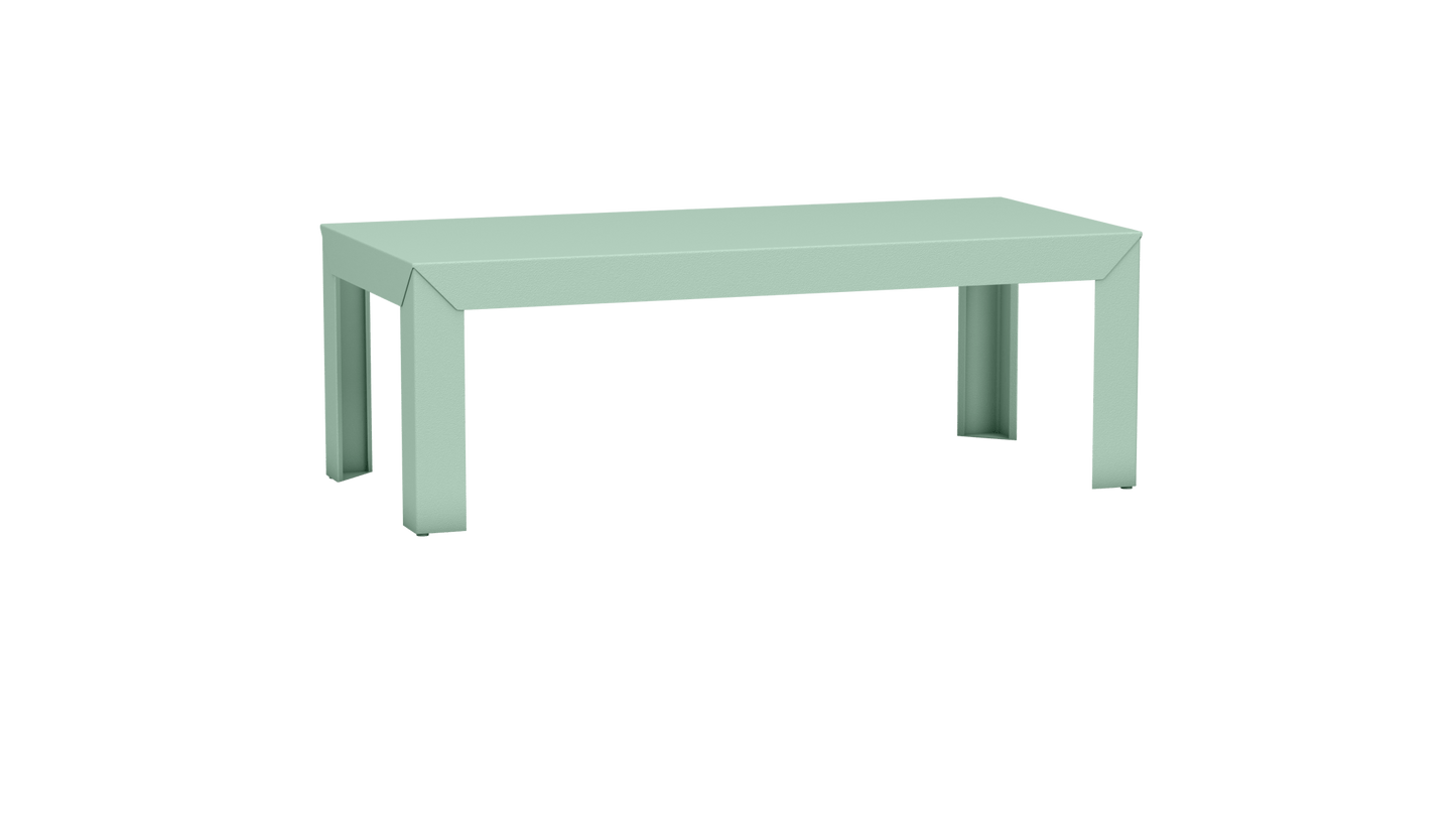 Table basse rectangulaire en aluminium 130cm Zef - MATIERE GRISE - La Maison MilanaiseDroitsVert d'eau 120