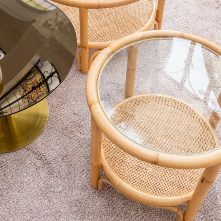 Table basse RIVIERA – Le charme du rotin au naturel - La Maison Milanaise458Ø50cmxH47cm