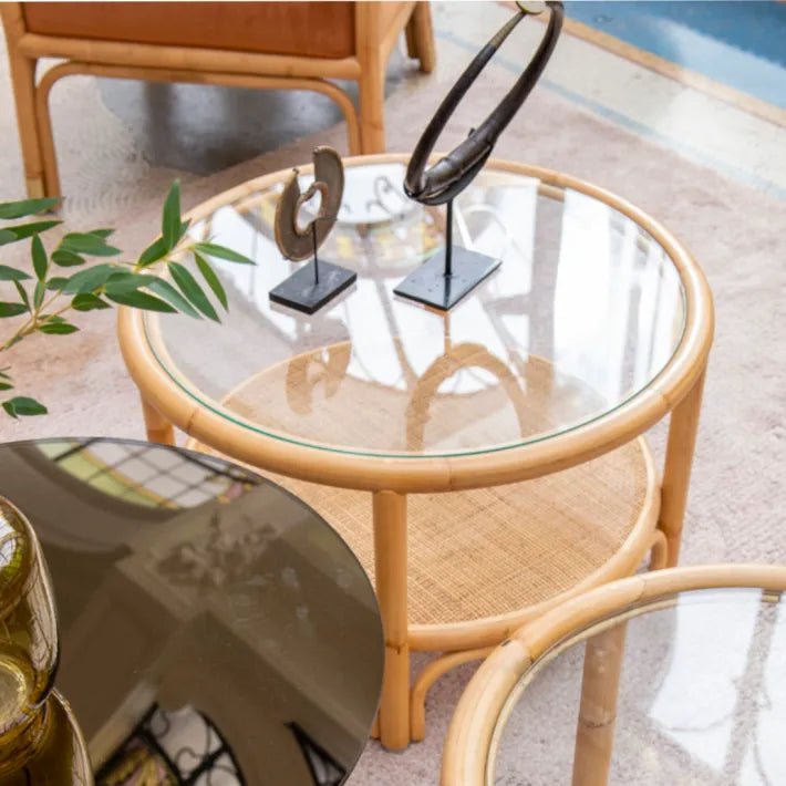 Table basse RIVIERA – Le charme du rotin au naturel - La Maison Milanaise458Ø50cmxH47cm
