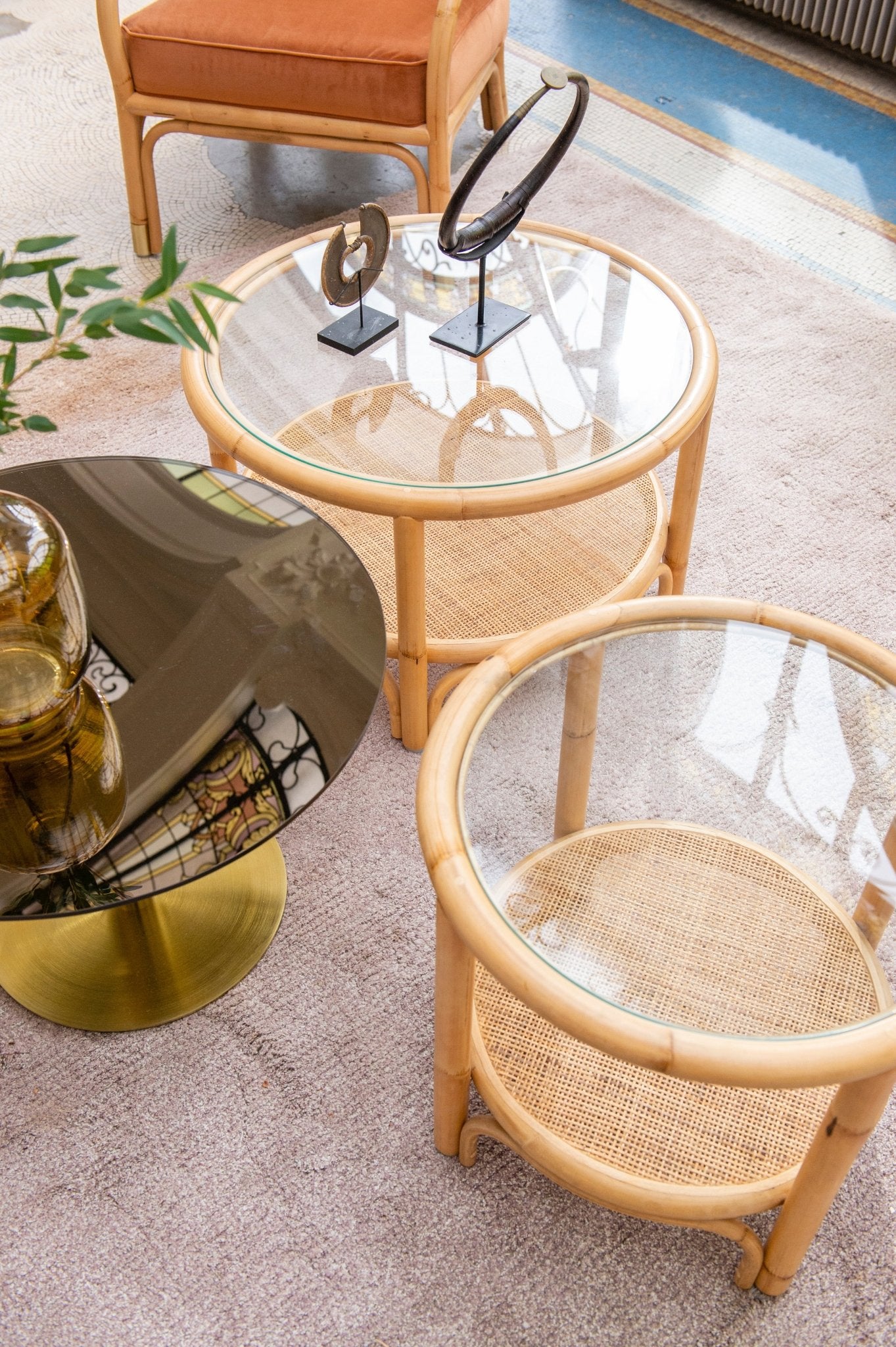 Table basse RIVIERA – Le charme du rotin au naturel - La Maison Milanaise458Ø50cmxH47cm