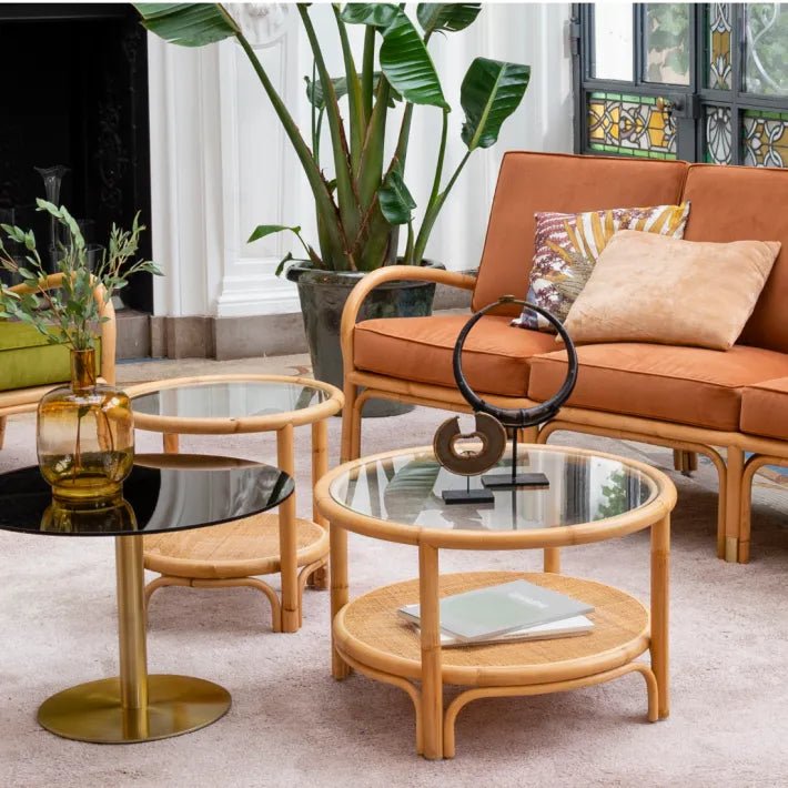 Table basse RIVIERA – Le charme du rotin au naturel - La Maison Milanaise458Ø50cmxH47cm