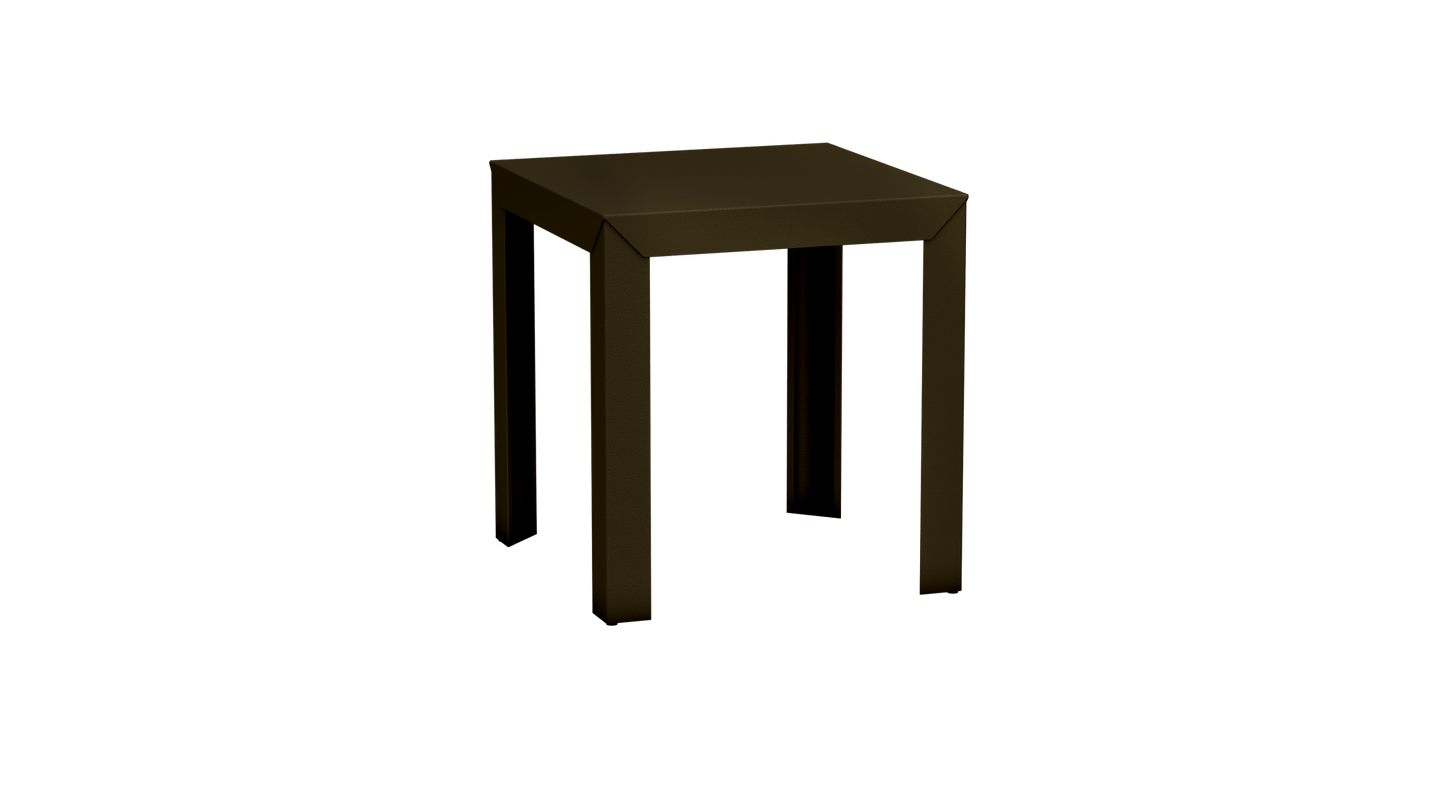 Table carrée en aluminium 70cm Zef - MATIERE GRISE - La Maison MilanaiseBrut Vernis fumé 241Droits