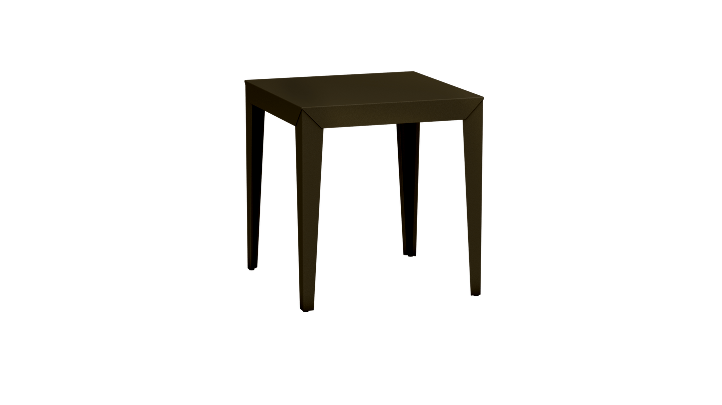 Table carrée en aluminium 70cm Zef - MATIERE GRISE - La Maison MilanaiseBrut Vernis fumé 241Fuselés