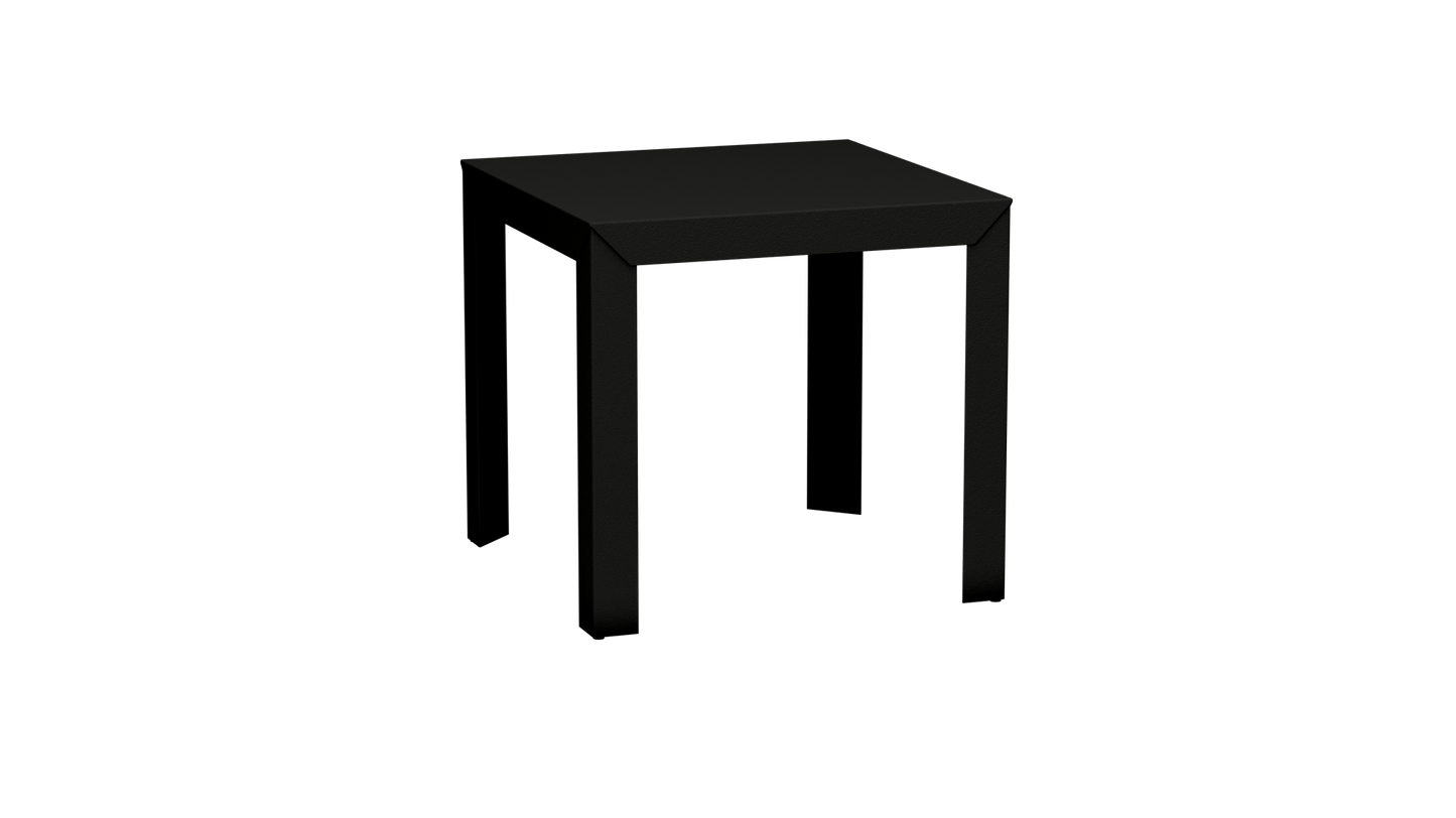 Table carrée en aluminium 80cm Zef - MATIERE GRISE - La Maison MilanaiseNoir mat 031Droits