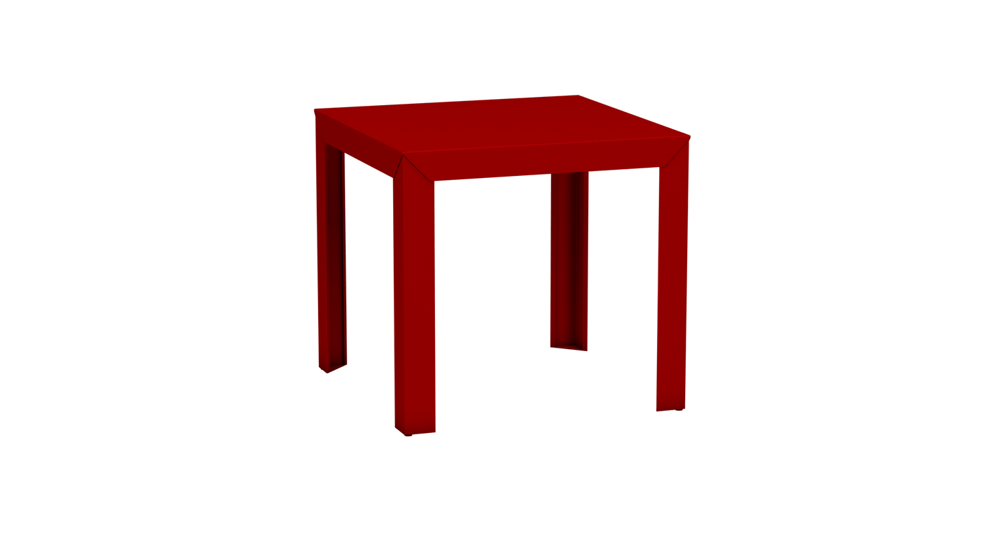 Table carrée en aluminium 80cm Zef - MATIERE GRISE - La Maison MilanaiseVermillon 012Droits