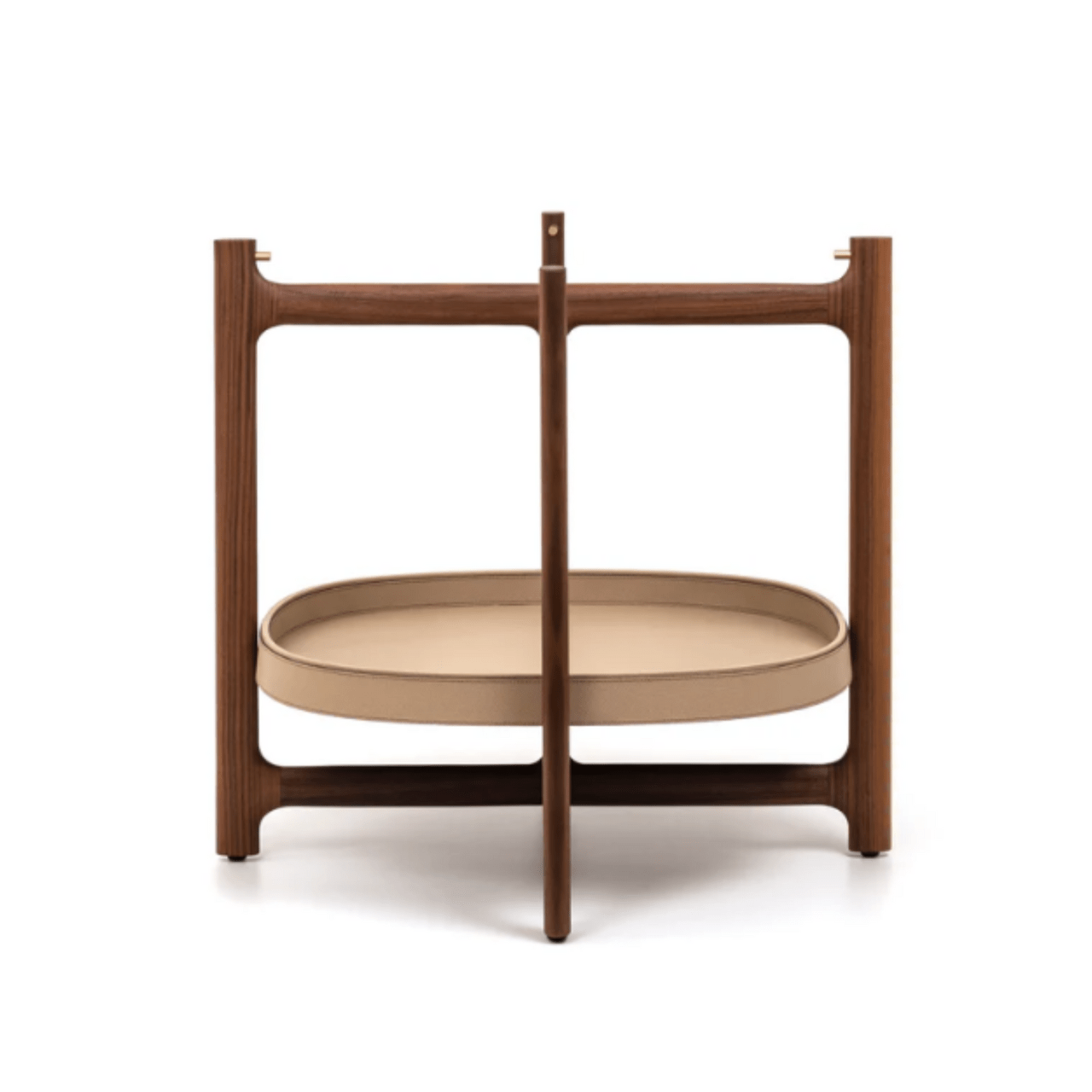 Table d'appoint bois et cuir Chelsea - PINETTI - La Maison Milanaise60x106xH48cmBlanc