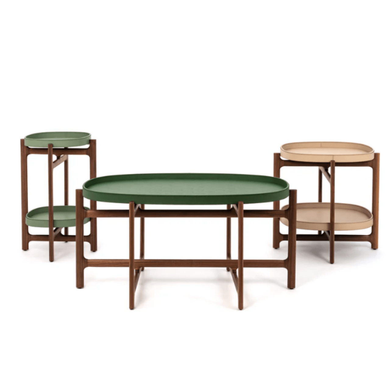 Table d'appoint bois et cuir Chelsea - PINETTI - La Maison Milanaise60x60xH55cmBlanc