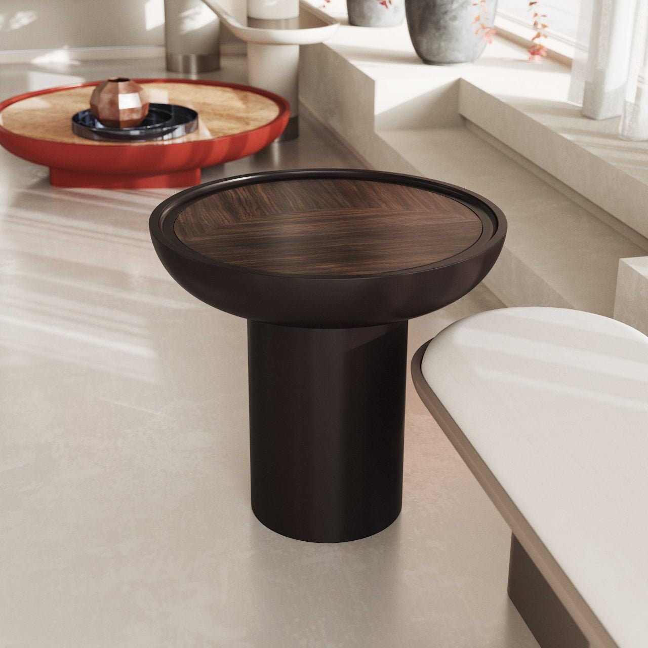 Table d’appoint ERACLE 60 – Design sculptural & finitions nobles - ULTRA MOBILI - La Maison MilanaiseTER60