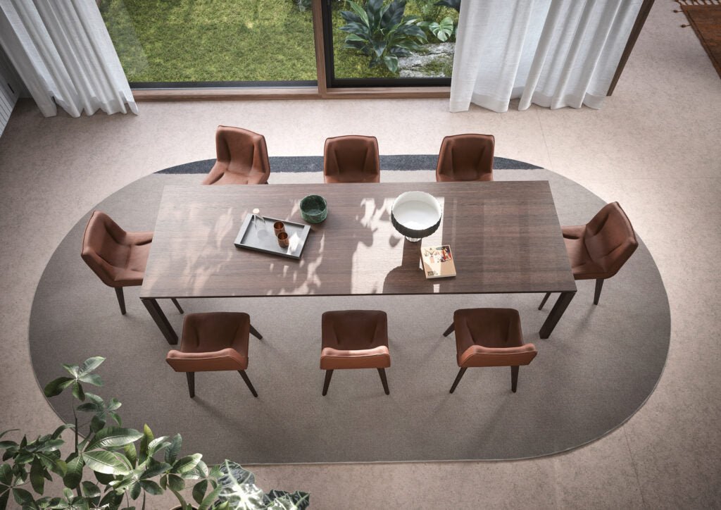 Table extensible ETOILE en bois Noce Ossibo – Ligne sculpturale et raffinée - IMPÉRIAL LINE - La Maison MilanaiseETOILE - 1140x90cmFixe