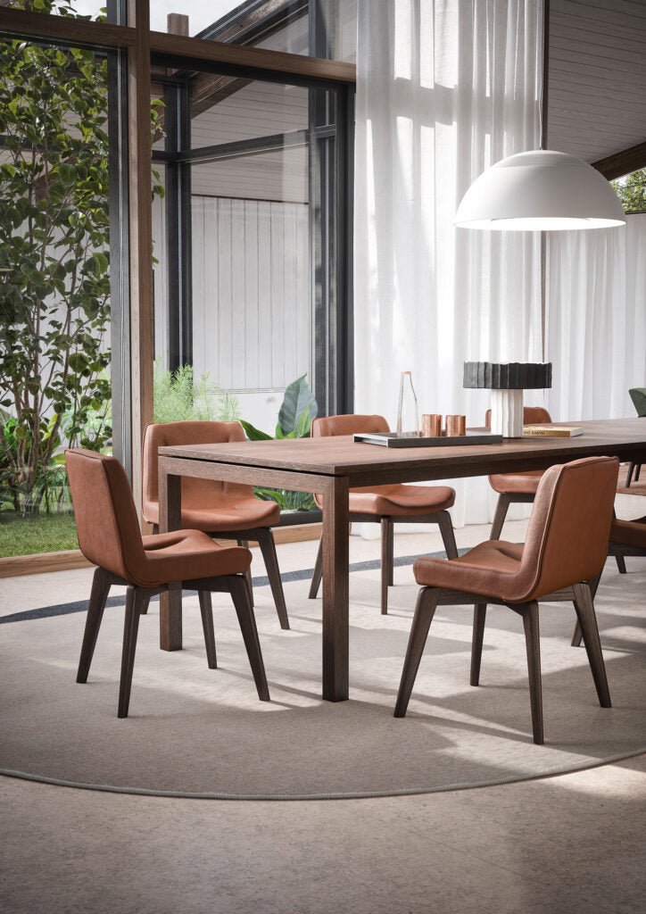Table extensible ETOILE en bois Noce Ossibo – Ligne sculpturale et raffinée - IMPÉRIAL LINE - La Maison MilanaiseETOILE - 1140x90cmFixe