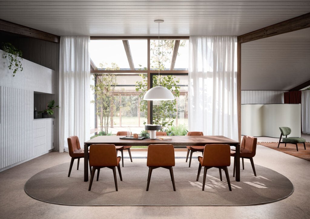 Table extensible ETOILE en bois Noce Ossibo – Ligne sculpturale et raffinée - IMPÉRIAL LINE - La Maison MilanaiseETOILE - 1140x90cmFixe