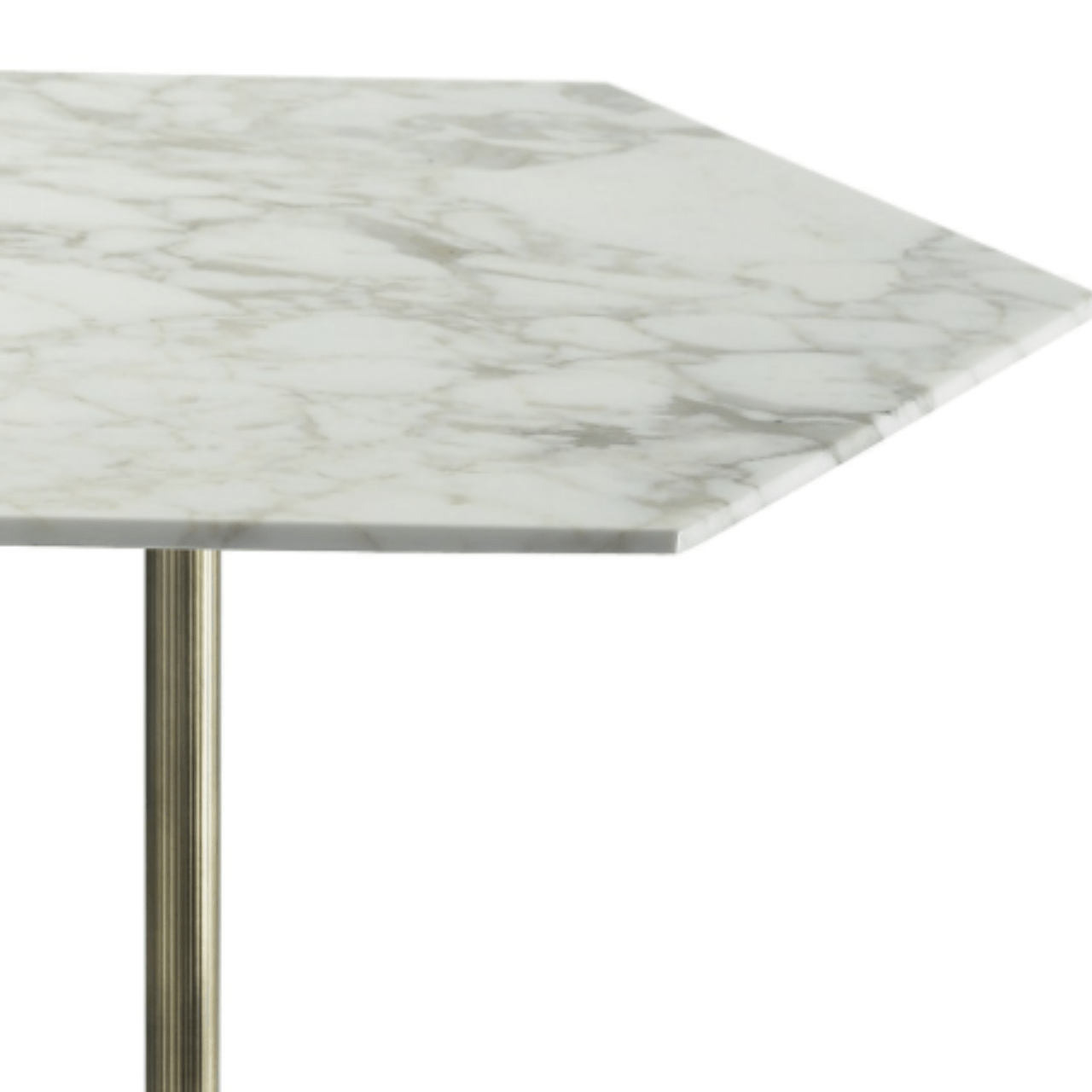 Table hexagonale en marbre et laiton Ted - MARIONI - La Maison Milanaise02832MTSICBlanc