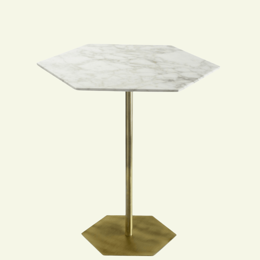 Table hexagonale en marbre et laiton Ted - MARIONI - La Maison Milanaise02832MTSINNoir
