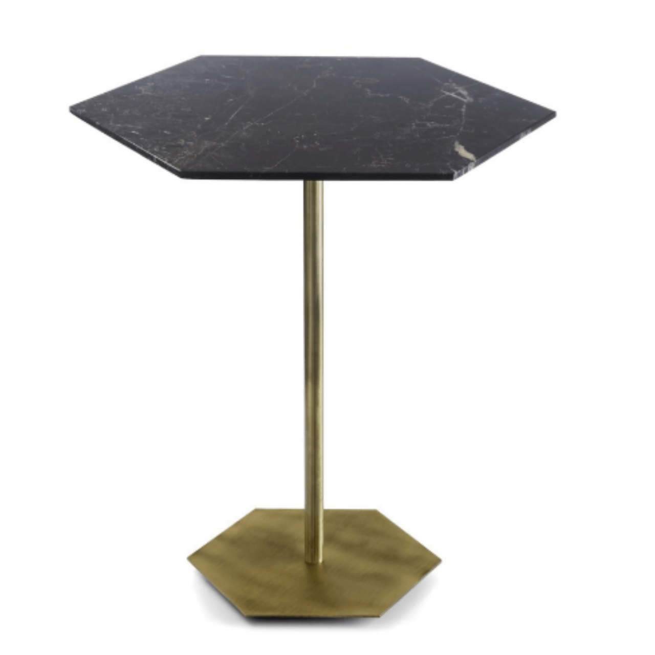 Table hexagonale en marbre et laiton Ted - MARIONI - La Maison Milanaise02832MTSINNoir