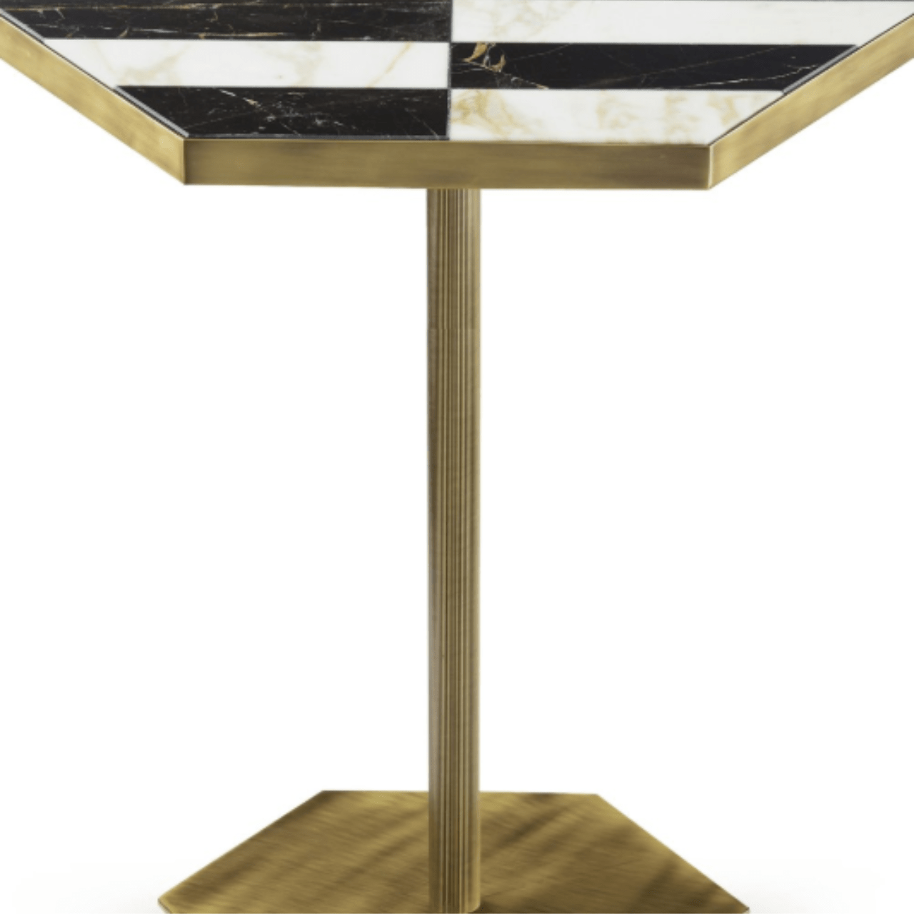 Table hexagonale en marbre noir et blanc Ted - MARIONI - La Maison Milanaise02832MI