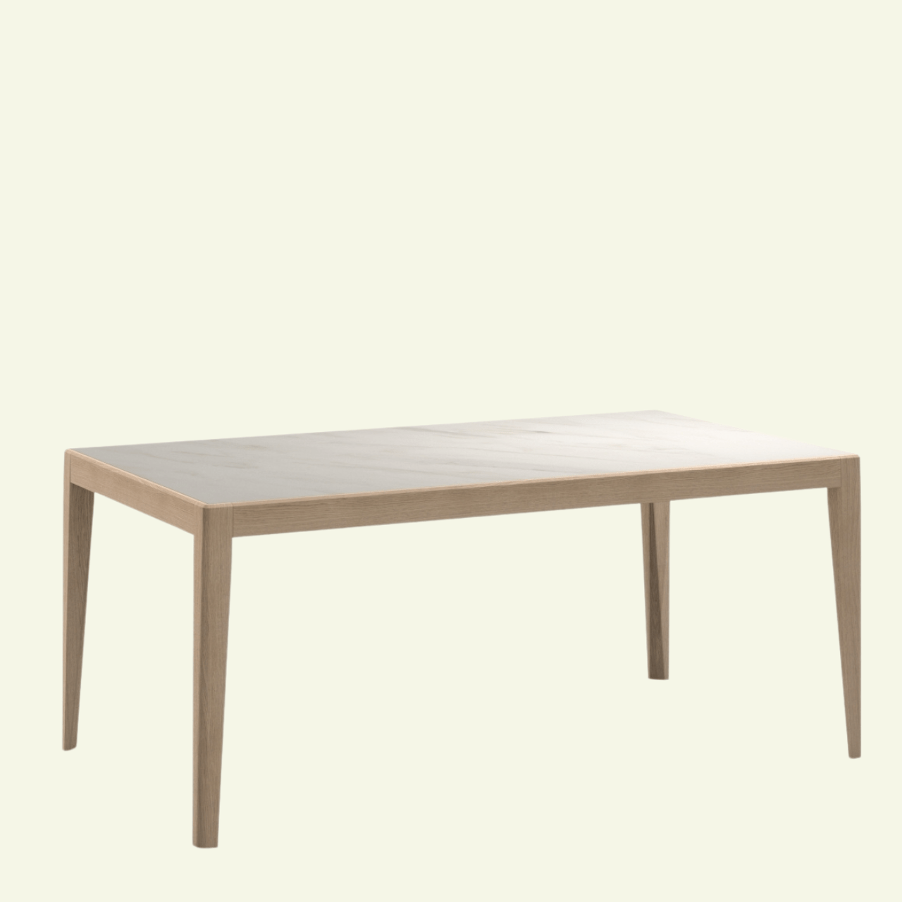 Table INSIDE – Plateau en céramique Calacatta & piètement bois Fango - IMPÉRIAL LINE - La Maison MilanaiseINSIDE - 1140x90cmFixe