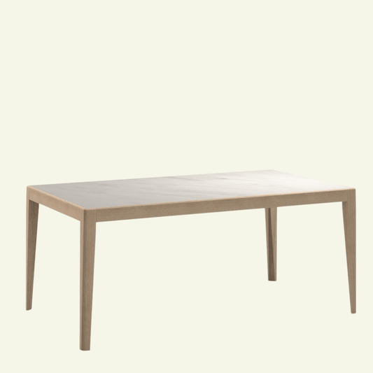 Table INSIDE – Plateau en céramique Calacatta & piètement bois Fango - IMPÉRIAL LINE - La Maison MilanaiseINSIDE - 1140x90cmFixe