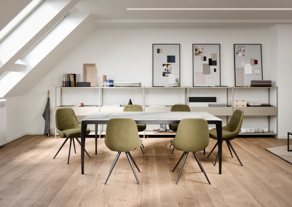Table MAD – Plateau marbre Bianco & piétement métal noir - IMPÉRIAL LINE - La Maison MilanaiseMAD - 4140x90cmNoirFixe