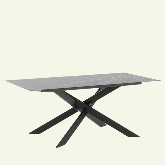 Table MAXXI – Plateau métal ou marbre & lignes architecturales affirmées - IMPÉRIAL LINE - La Maison MilanaiseMAXXI - 1160x100cmFenix Noir IngoFixe