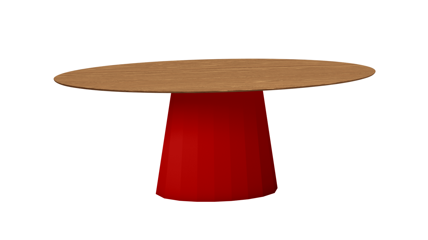 Table ovale en bois et pied conique en métal Ankara - MATIERE GRISE - La Maison MilanaiseANKARABOISOVALE3Vermillon 012200cmx100cmxH75.6cm