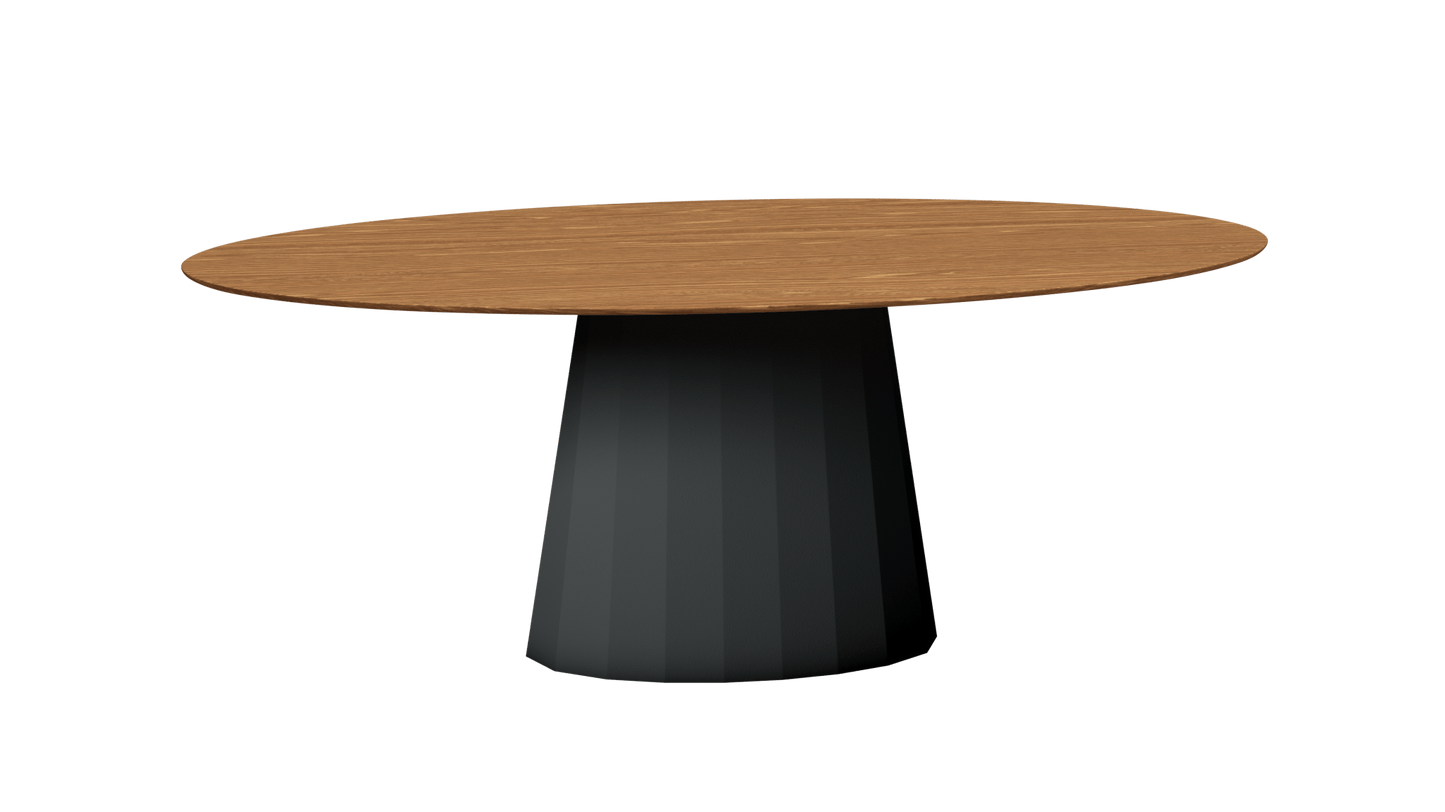 Table ovale en bois et pied conique en métal Ankara - MATIERE GRISE - La Maison MilanaiseANKARABOISOVALE9Anthracite 222200cmx100cmxH75.6cm