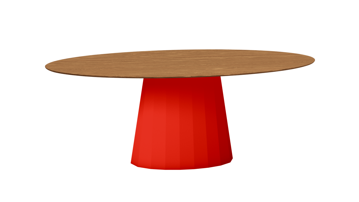 Table ovale en bois et pied conique en métal Ankara - MATIERE GRISE - La Maison MilanaiseANKARABOISOVALE31Corail 032200cmx100cmxH75.6cm