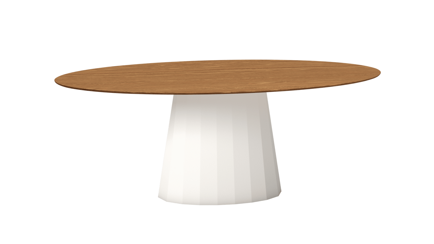 Table ovale en bois et pied conique en métal Ankara - MATIERE GRISE - La Maison MilanaiseANKARABOISOVALE77Blanc 001200cmx100cmxH75.6cm