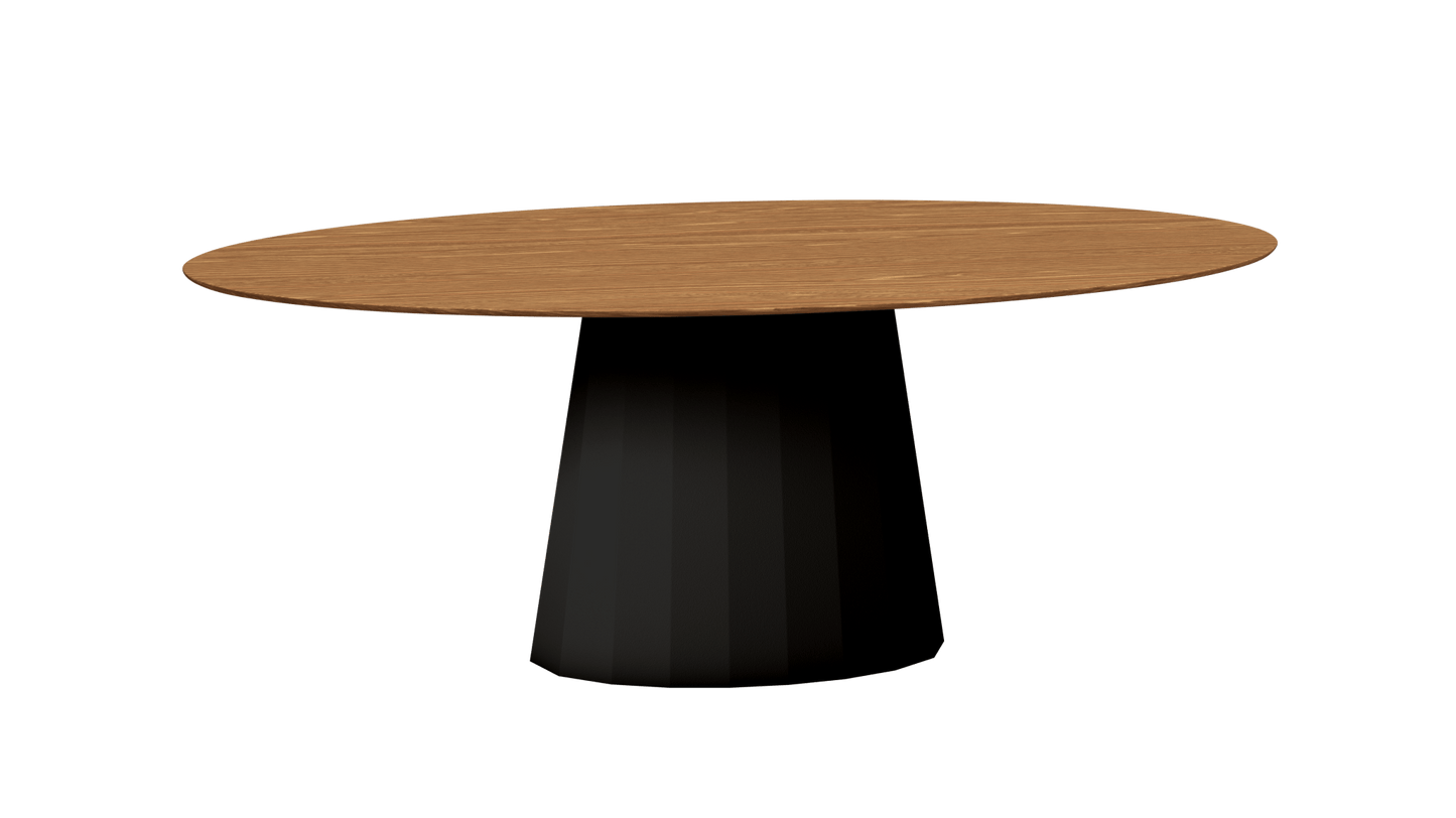Table ovale en bois et pied conique en métal Ankara - MATIERE GRISE - La Maison MilanaiseANKARABOISOVALE11Noir mat 031200cmx100cmxH75.6cm