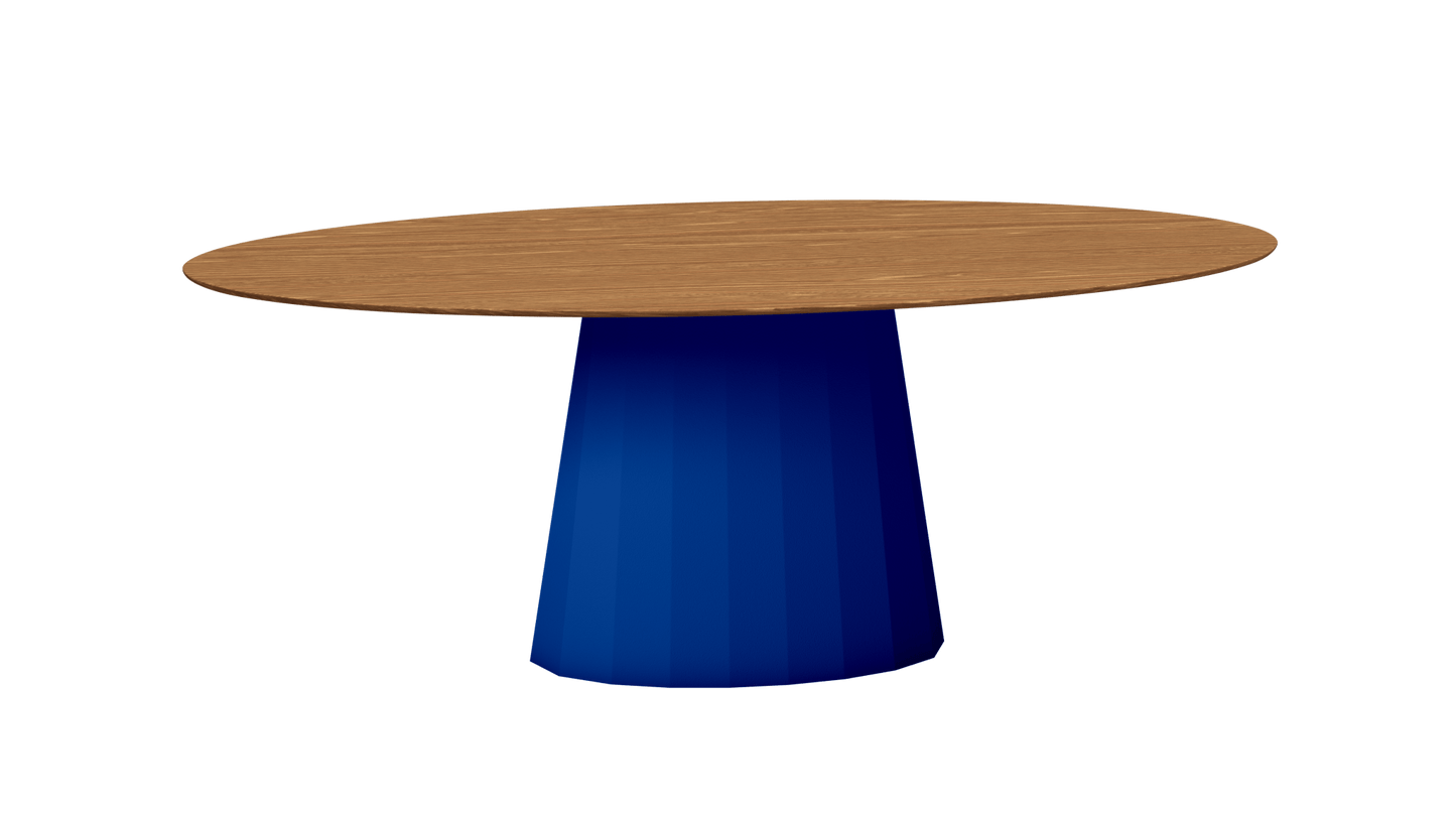 Table ovale en bois et pied conique en métal Ankara - MATIERE GRISE - La Maison MilanaiseANKARABOISOVALE43Bleu pur 112200cmx100cmxH75.6cm