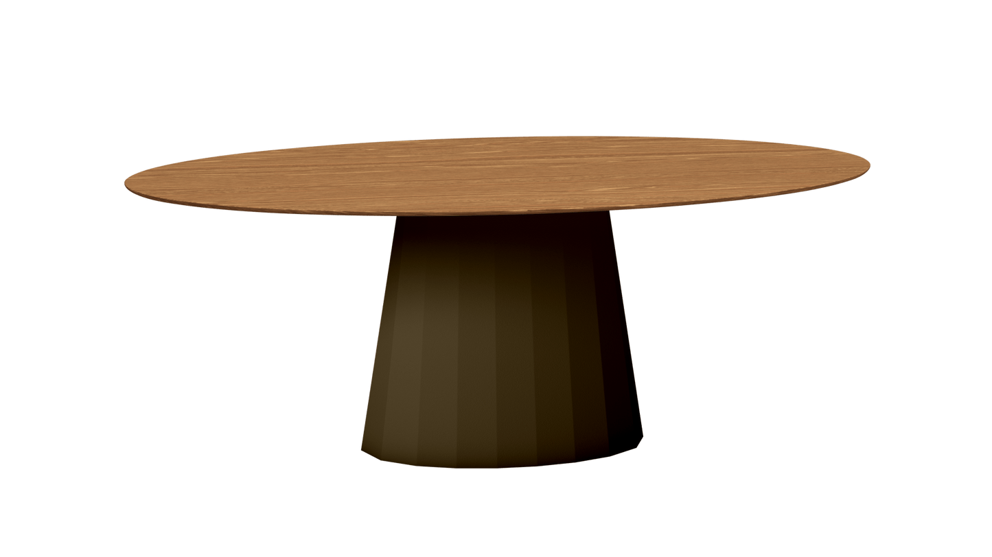 Table ovale en bois et pied conique en métal Ankara - MATIERE GRISE - La Maison MilanaiseANKARABOISOVALE71Bronze 181200cmx100cmxH75.6cm