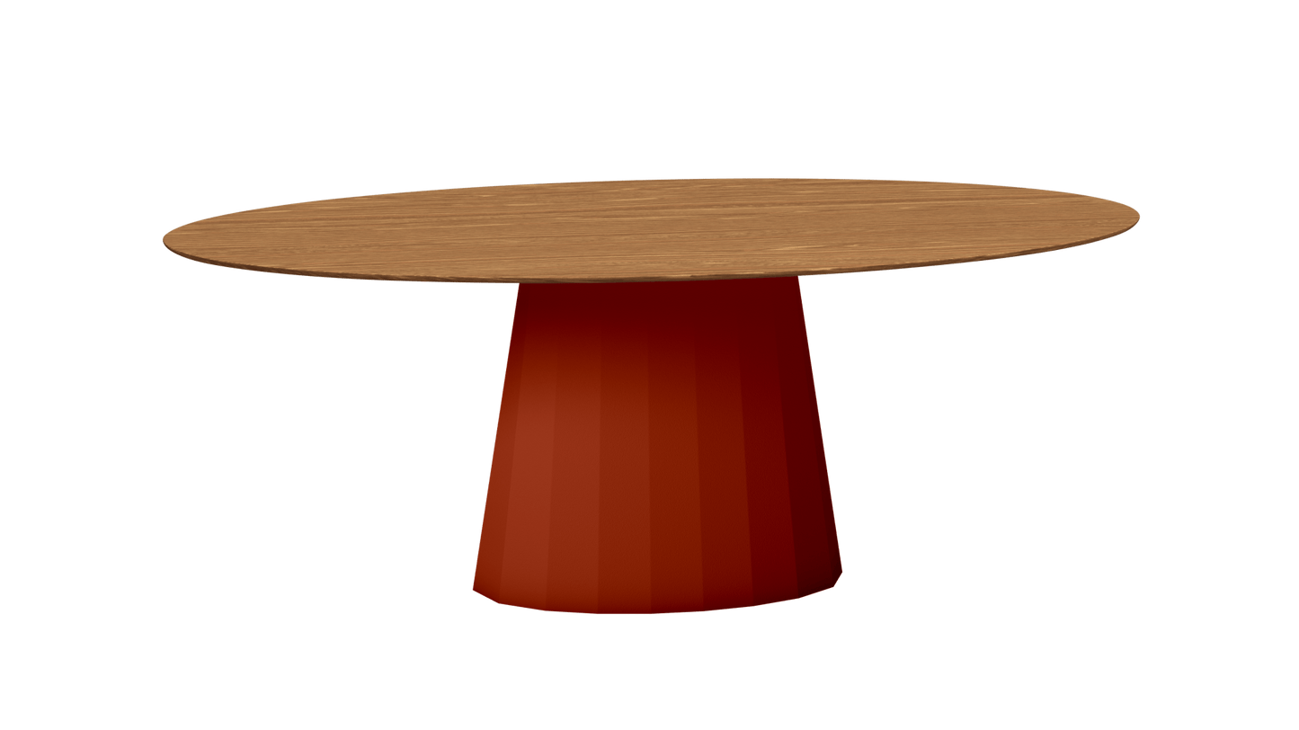 Table ovale en bois et pied conique en métal Ankara - MATIERE GRISE - La Maison MilanaiseANKARABOISOVALE37Terracotta 142200cmx100cmxH75.6cm