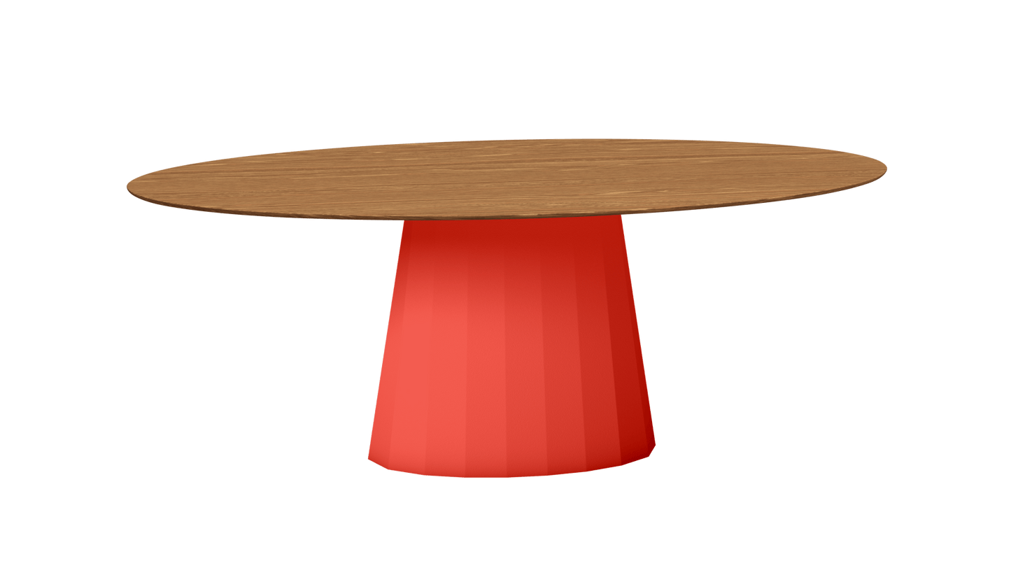 Table ovale en bois et pied conique en métal Ankara - MATIERE GRISE - La Maison MilanaiseANKARABOISOVALE35Pêche 143200cmx100cmxH75.6cm