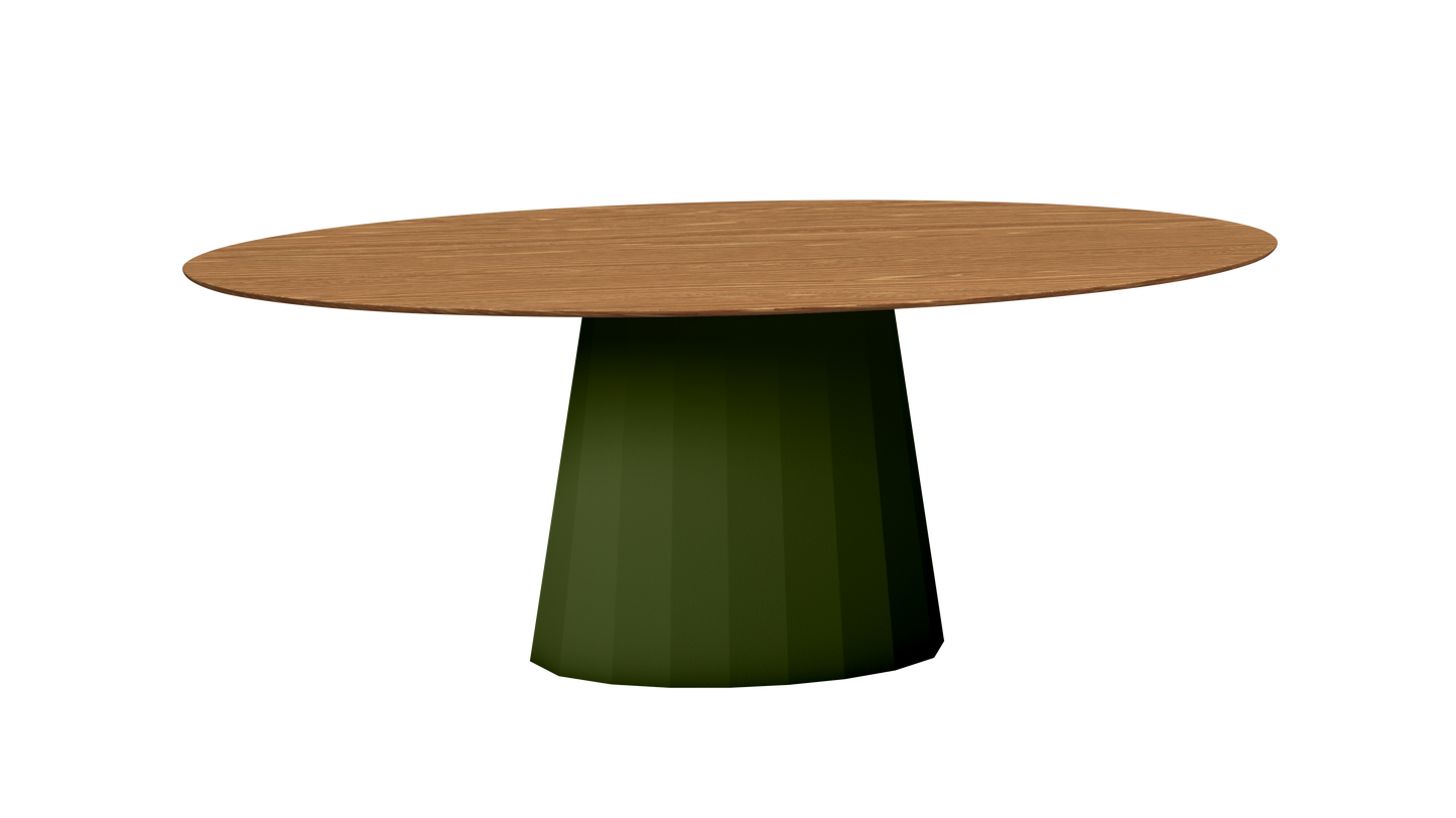 Table ovale en bois et pied conique en métal Ankara - MATIERE GRISE - La Maison MilanaiseANKARABOISOVALE55Kaki 122 200cmx100cmxH75.6cm