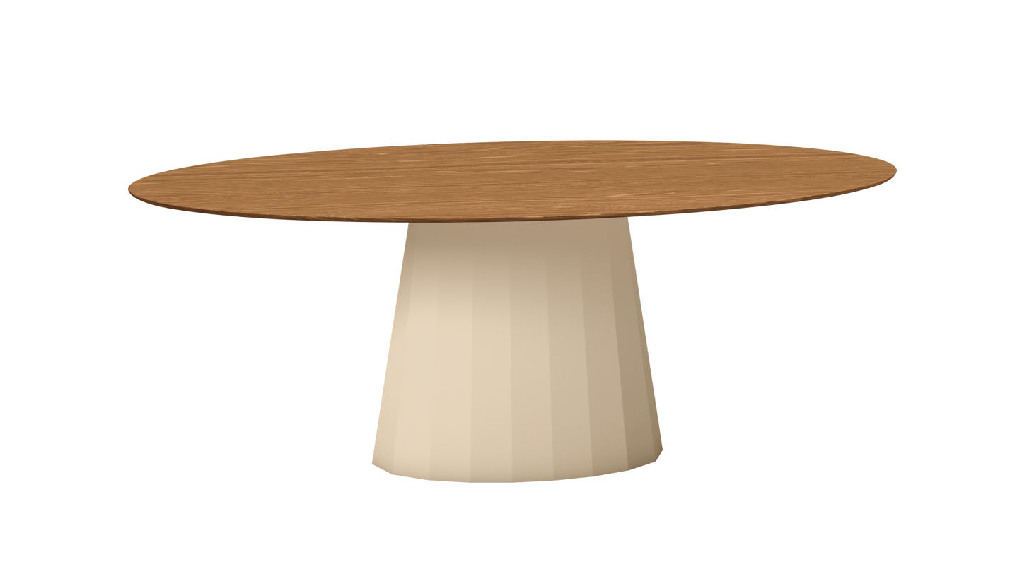 Table ovale en bois et pied conique en métal Ankara - MATIERE GRISE - La Maison MilanaiseANKARABOISOVALE23Crème 190200cmx100cmxH75.6cm
