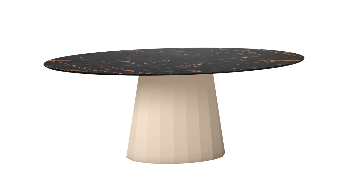 Table ovale en marbre et pied conique en métal Ankara - MATIERE GRISE - La Maison MilanaiseANKARASTLAURENTOVALE1Eggshell 161200cmx100cmxH75.6cm