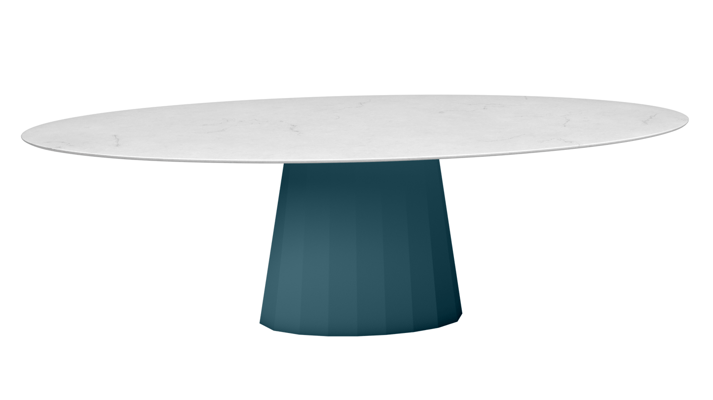 Table ovale en marbre et pied conique en métal Ankara - MATIERE GRISE - La Maison MilanaiseANKARACARRARE47Houle 116200cmx100cmxH75.6cm