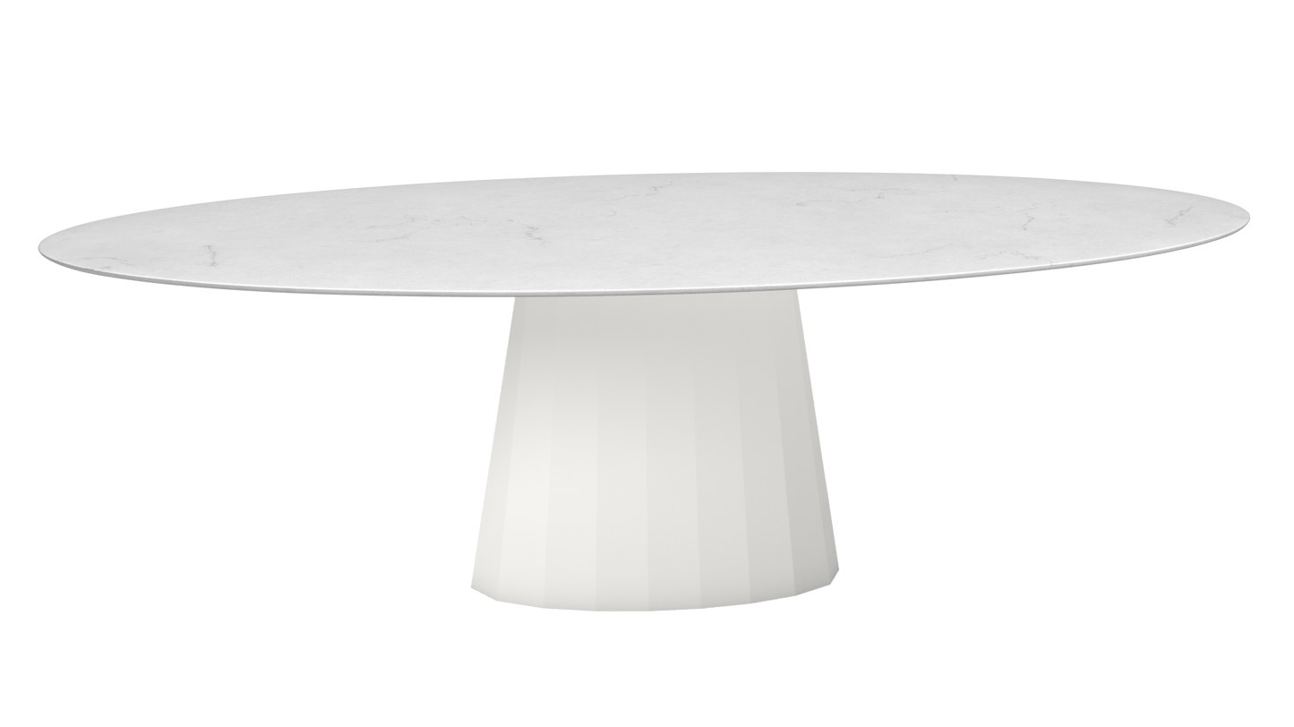 Table ovale en marbre et pied conique en métal Ankara - MATIERE GRISE - La Maison MilanaiseANKARACARRARE77Blanc 001200cmx100cmxH75.6cm