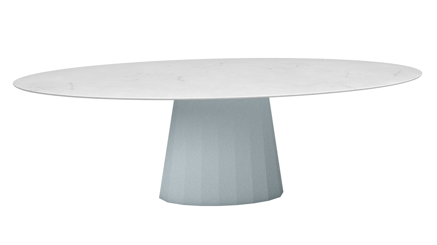 Table ovale en marbre et pied conique en métal Ankara - MATIERE GRISE - La Maison MilanaiseANKARACARRARE75Nuage 002200cmx100cmxH75.6cm