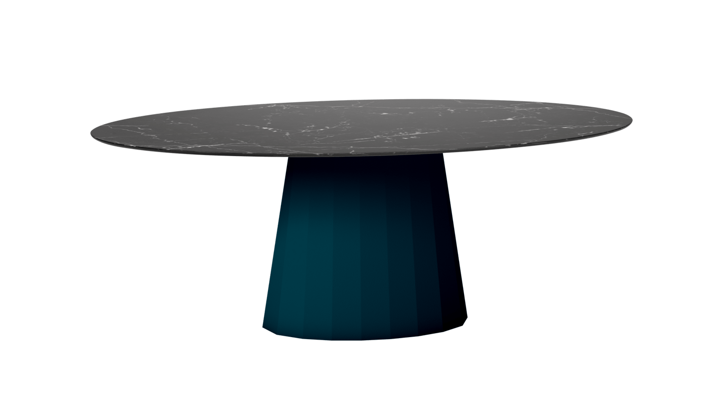 Table ovale en marbre et pied conique en métal Ankara - MATIERE GRISE - La Maison MilanaiseANKARAMARQUINAOVALE41Canard 115200cmx100cmxH75.6cm
