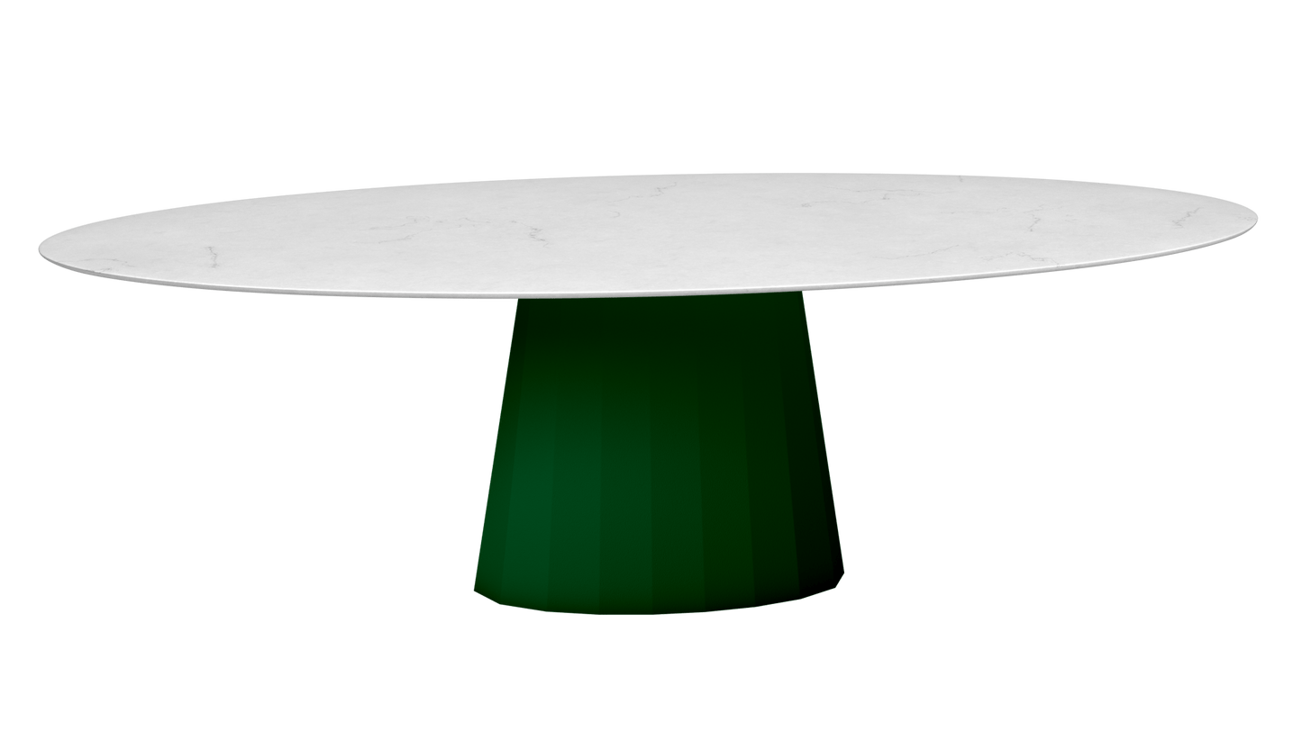Table ovale en marbre et pied conique en métal Ankara - MATIERE GRISE - La Maison MilanaiseANKARACARRARE53Canopée 124200cmx100cmxH75.6cm