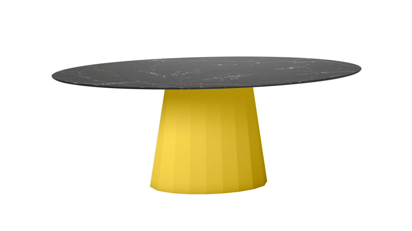 Table ovale en marbre et pied conique en métal Ankara - MATIERE GRISE - La Maison MilanaiseANKARAMARQUINAOVALE57Poussin 014200cmx100cmxH75.6cm