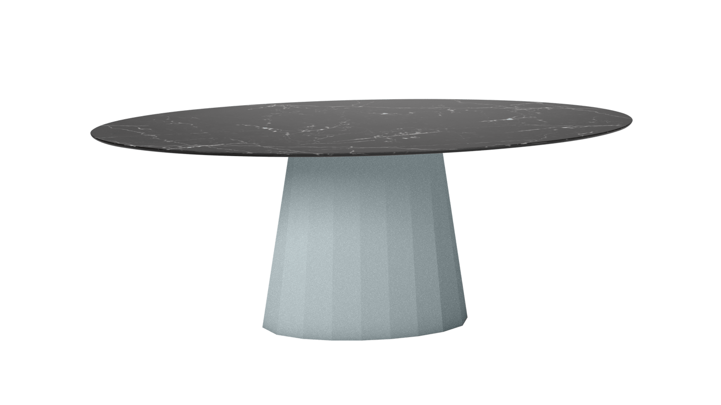 Table ovale en marbre et pied conique en métal Ankara - MATIERE GRISE - La Maison MilanaiseANKARAMARQUINAOVALE75Nuage 002200cmx100cmxH75.6cm
